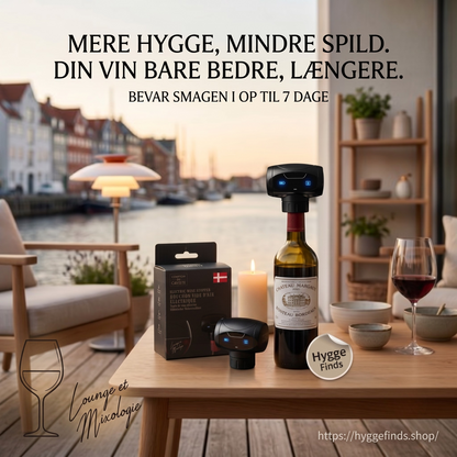 HyggeWine™ Elektrisk Vakuum Vinprop – Bevar Smagen i Op til 7 Dage