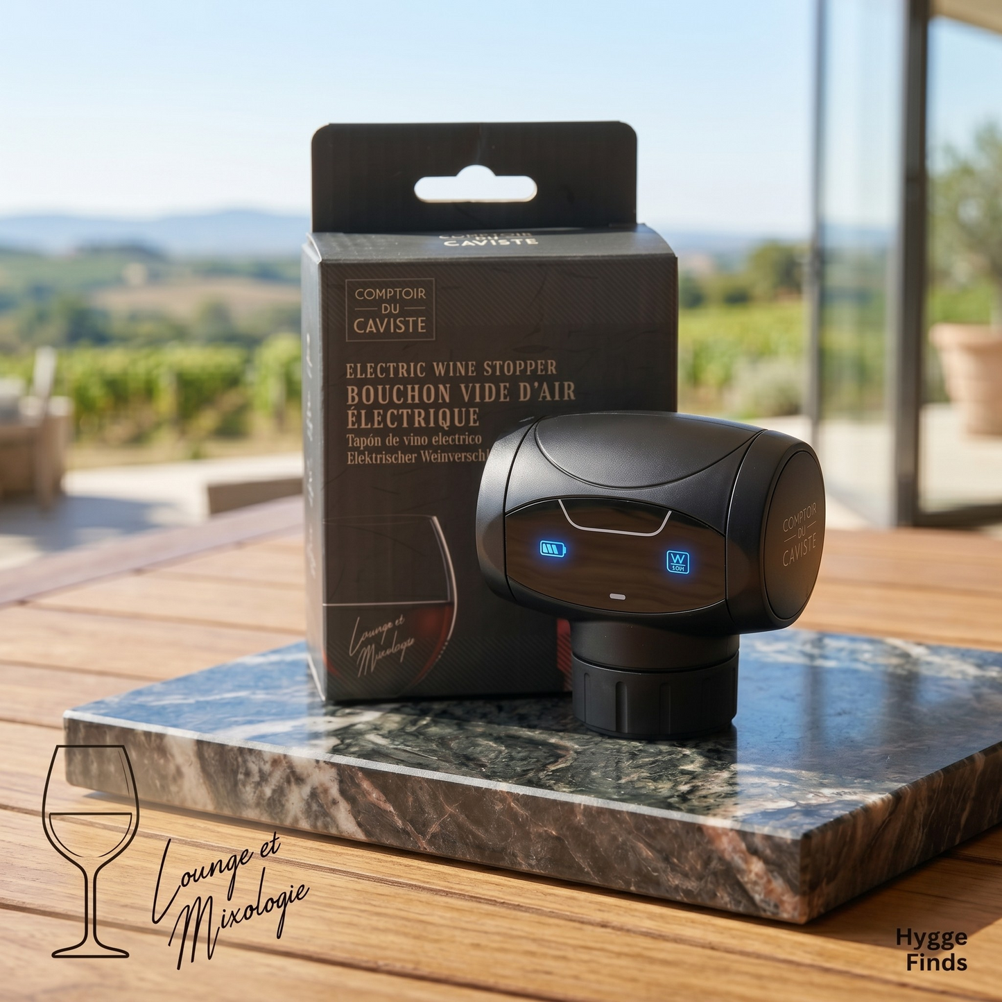 HyggeWine™ Elektrisk Vakuum Vinprop – Bevar Smagen i Op til 7 Dage