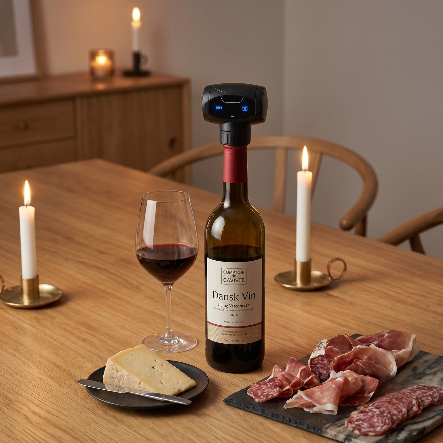 HyggeWine™ Elektrisk Vakuum Vinprop – Bevar Smagen i Op til 7 Dage
