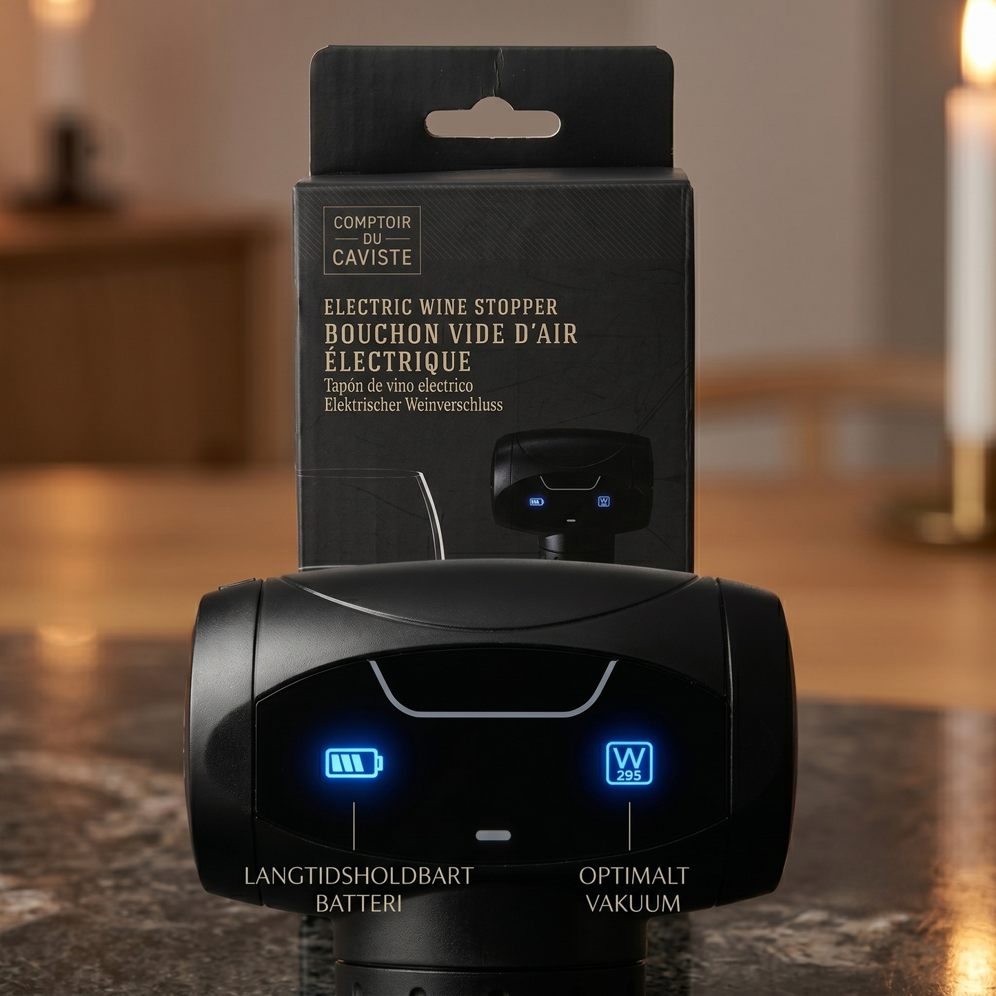 HyggeWine™ Elektrisk Vakuum Vinprop – Bevar Smagen i Op til 7 Dage