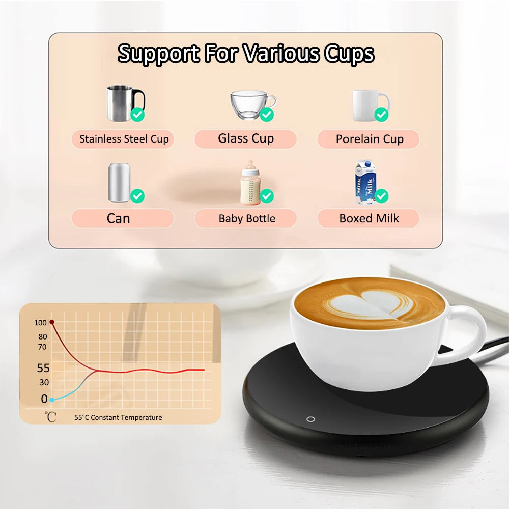 Elektrisk kopvarmer til den perfekte kaffe-temperatur